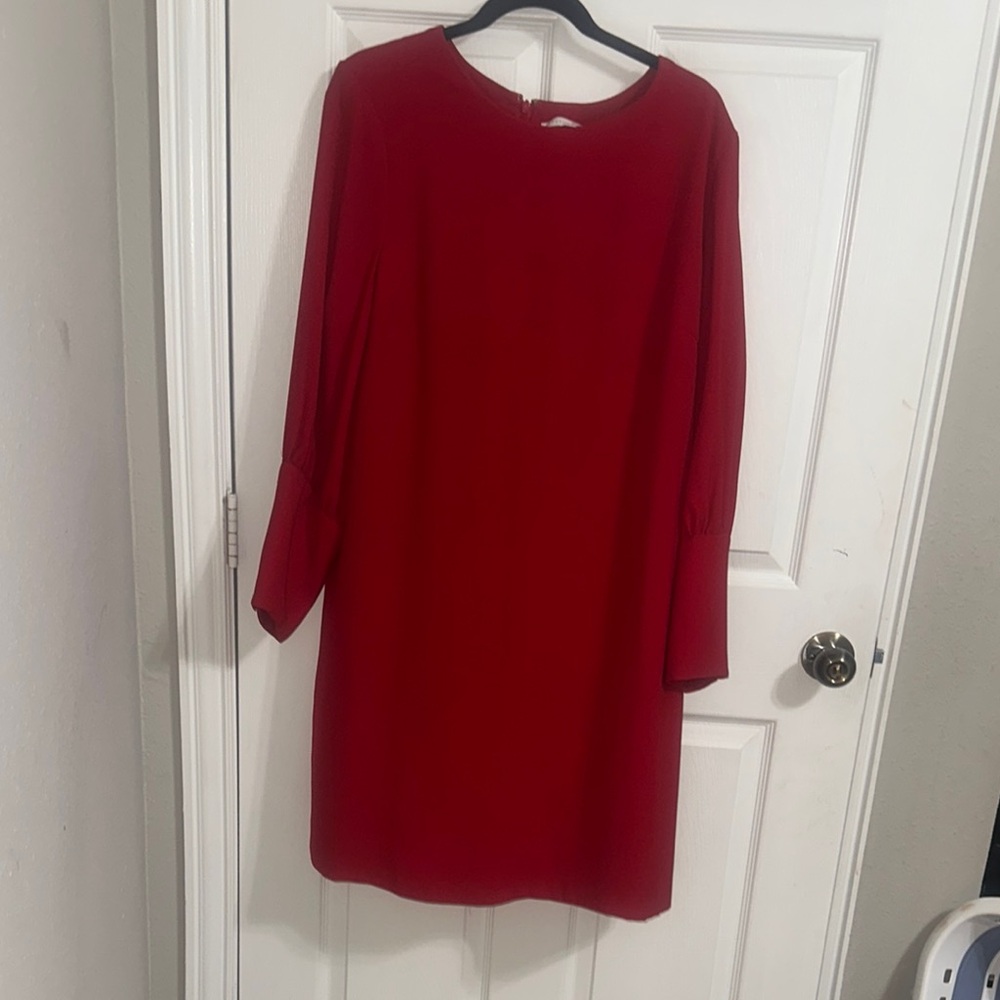 Preston & York Red Long Sleeve Sheath Dress